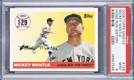 2006 Topps Mantle “Home Run History” #129 Mickey Mantle - PSA MINT 9